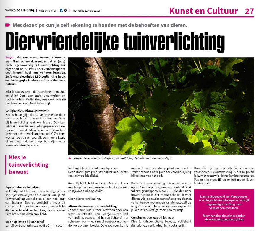 Diervriendelijke tuinverlichting